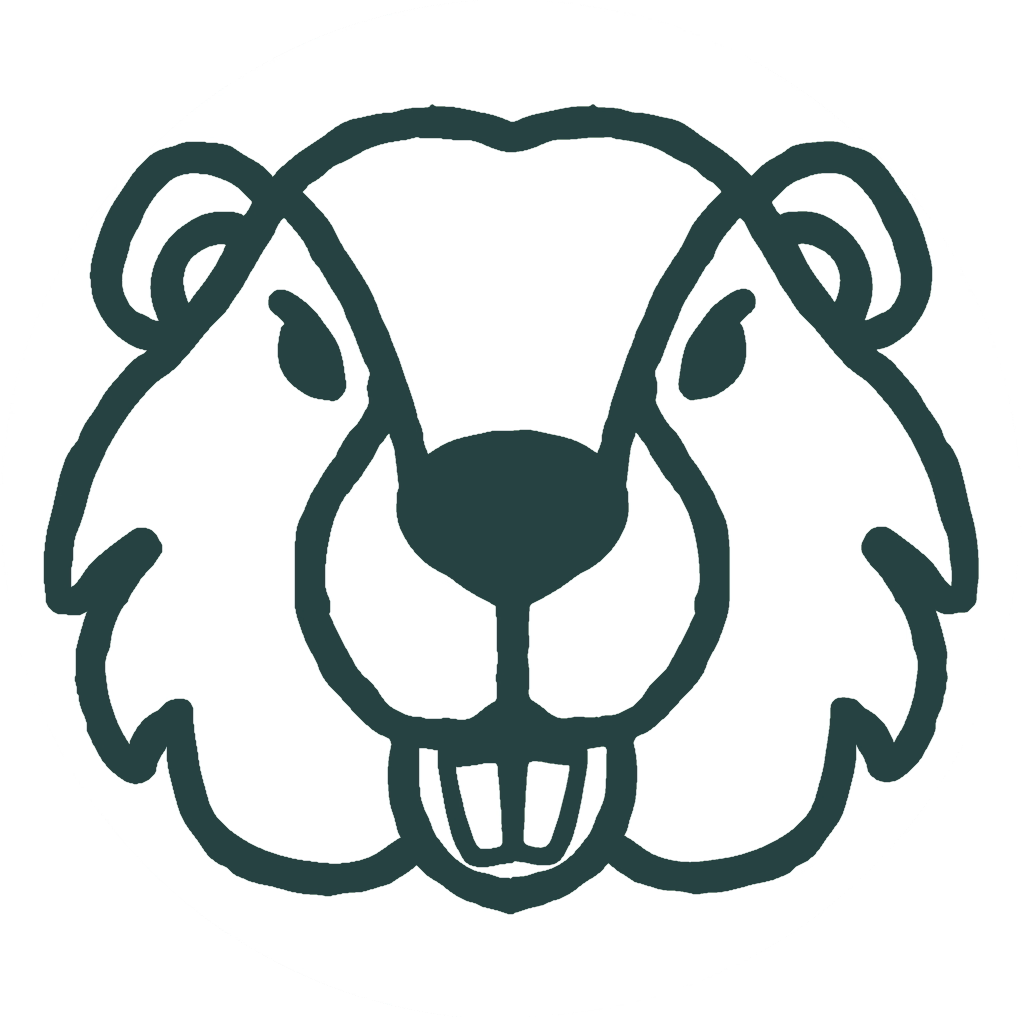 Tostakit logo featuring a beaver head in a medallion
